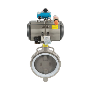 Pneumatic butterfly valve with soft seat