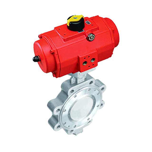 acutuated double eccentric high performance butterfly valve