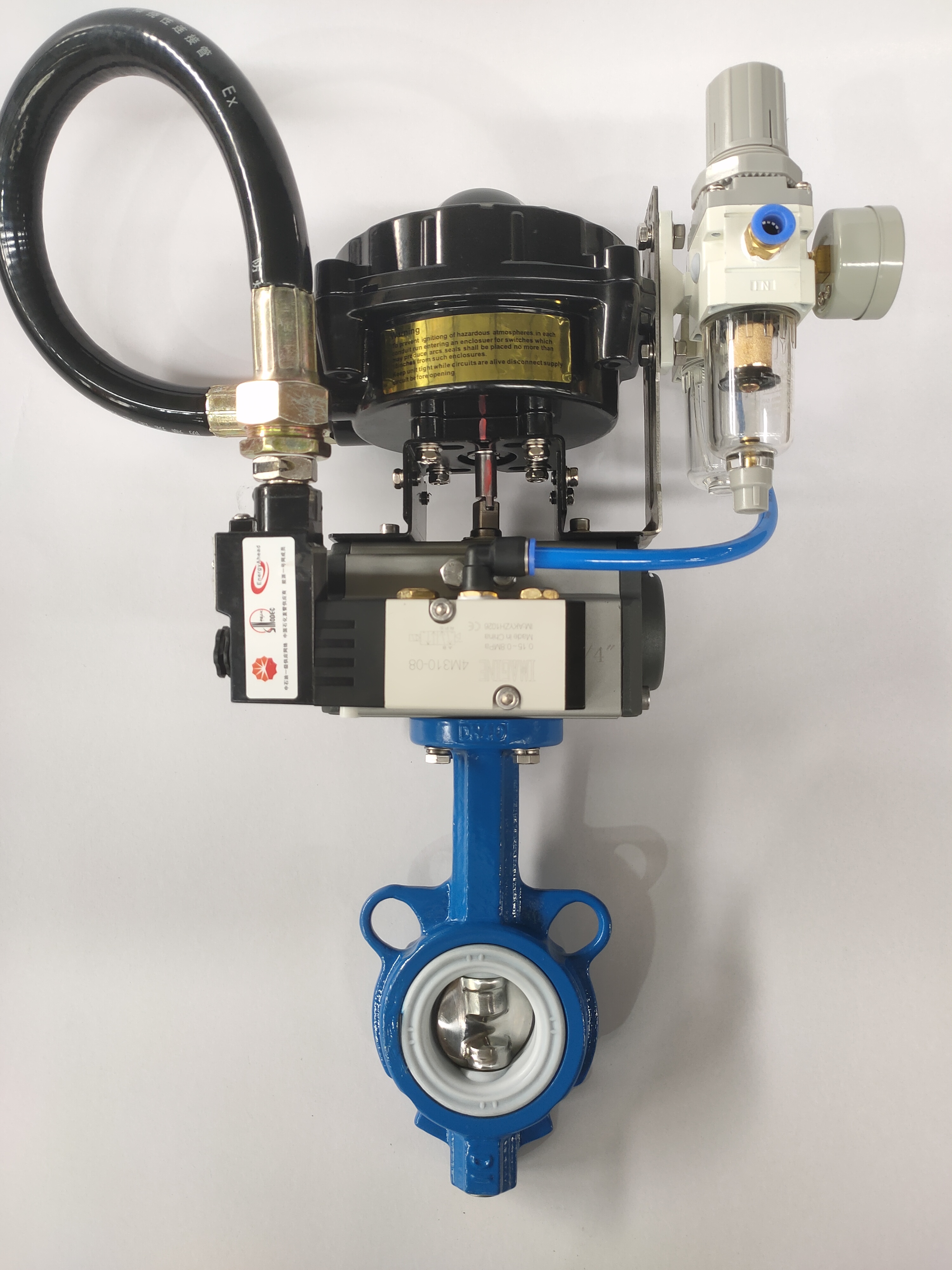 PTFE Pneumatic center-line butterfly valve