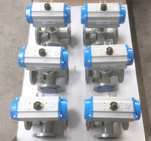 Pneumatic High Platform Flange Ball Valve stainless steel